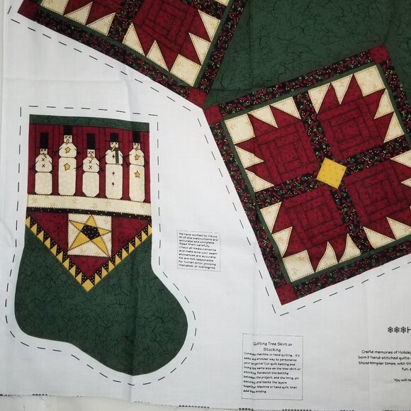 Leslie Beck Holiday Gatherings Tree Skirt & Stocking ONE PANEL Christmas fabric - Picture 5 of 7